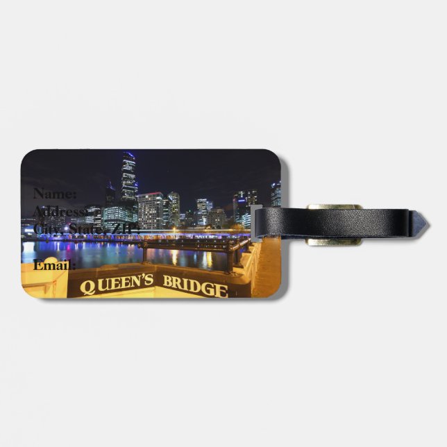 Étiquette À Bagage Melbourne CBD Queens Bridge (Dos horizontal)