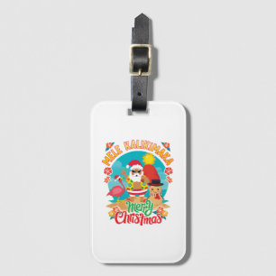 Étiquette À Bagage Mele Kalikimaka pour un Noël hawaïen brillant