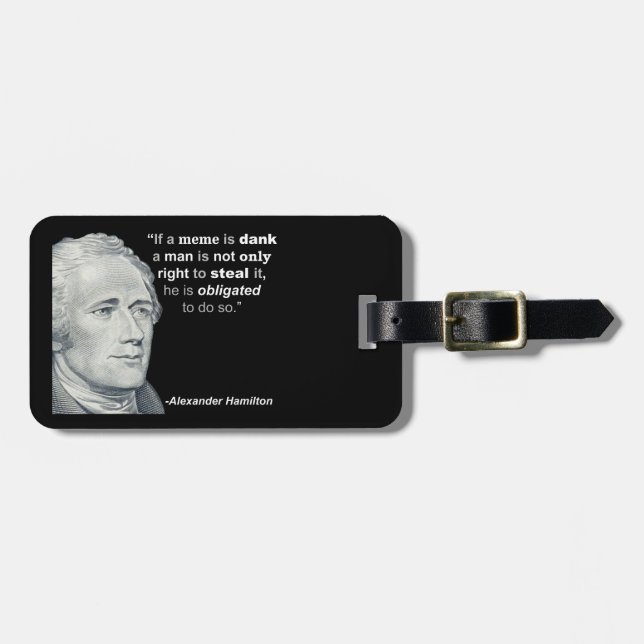 Étiquette À Bagage Meme humide d'Alexander Hamilton - étiquette de (Devant horizontal)