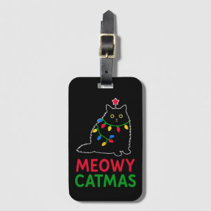 Étiquette À Bagage Meowy Noël