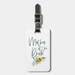 Étiquette À Bagage Mère de la mariée tournesol rustique