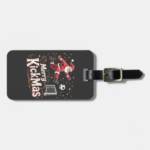 Étiquette À Bagage Merry Kickmas Funny Santa Claus Amateurs de footba