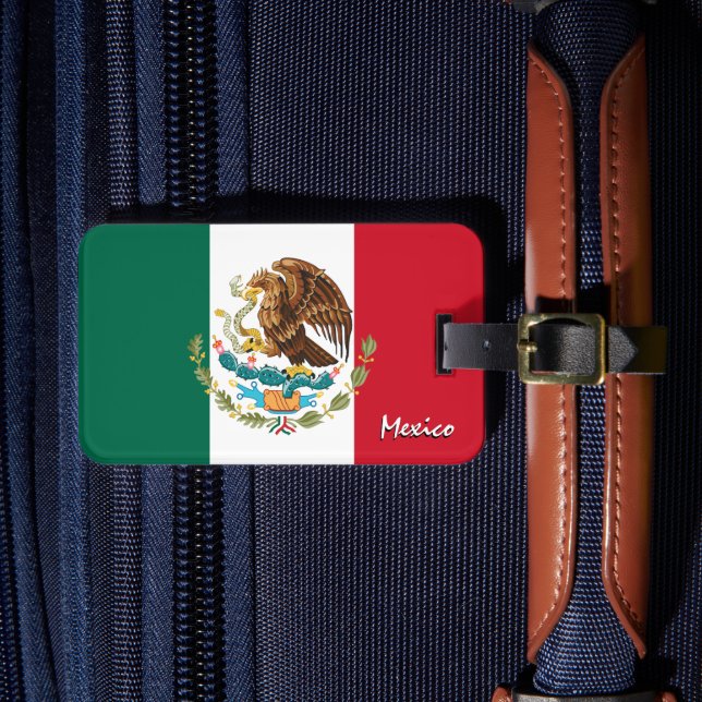 Étiquette À Bagage Mexique Bagages Tags, Drapeau patriotique mexicain (Insitu Rectoal 4)