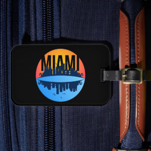 Étiquette À Bagage Miami Florida Cityscape Skyline Photo