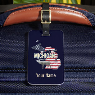 Étiquette À Bagage Michigan États-Unis Retro State Map Vintage États-