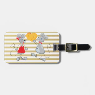 Étiquette À Bagage Mignon Drôle Fantaisiste Souris-Rayures