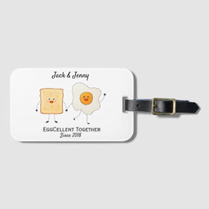 Étiquette À Bagage Mignon Drôle Joyeux Toast Eggcellent Ensemble     