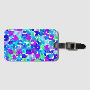 Étiquette À Bagage Mignonne bleu aqua violet pinkies motif main bagag