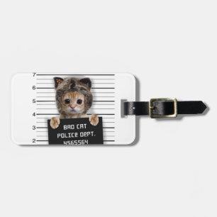 Étiquette À Bagage Mignonne chat mauvais garçon