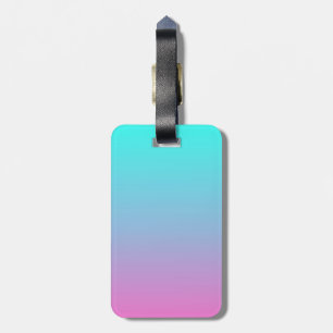 Étiquette À Bagage mignonne girly ombre mermaid rose turquoise aqua b