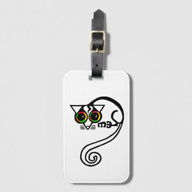 Étiquette À Bagage Mignonne main tirée - POSSUM - Marsupial - Vert (Devant Vertical)