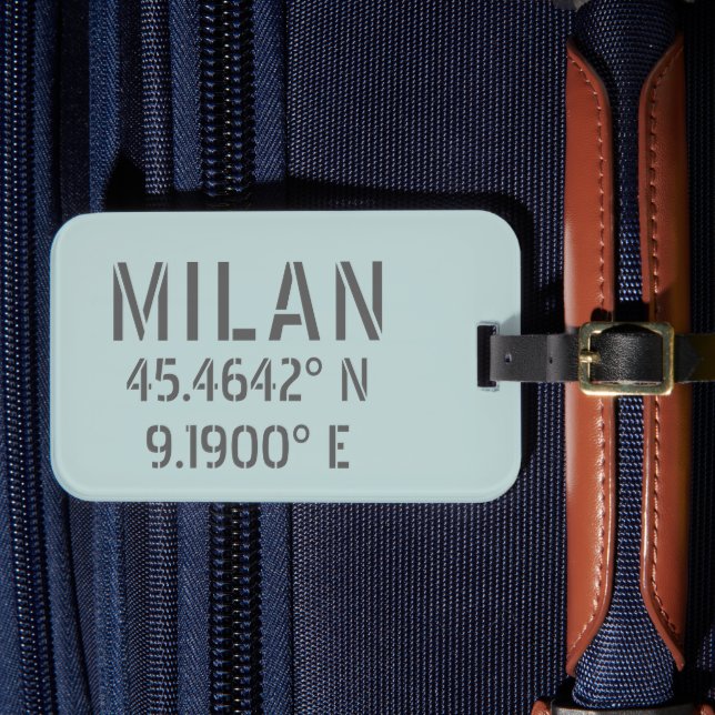 Étiquette À Bagage Milan Latitude Longitude (Insitu Rectoal 4)