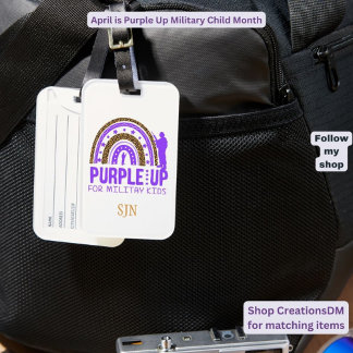 Étiquette À Bagage Militaire personnalisé - Violet Up Militaire Enfan