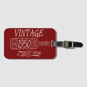 Étiquette À Bagage Millésime 1950 Une Grande Année