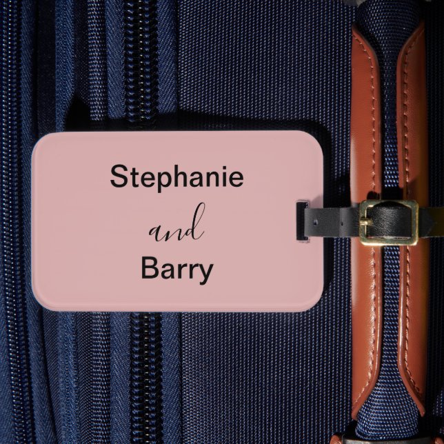 Étiquette À Bagage Minimalist Dusty Pink Newlywed Honeymoon (Insitu Rectoal 4)