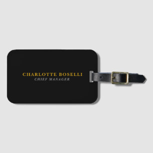 Étiquette À Bagage Minimaliste Classique Professionnel Couleur Noir O