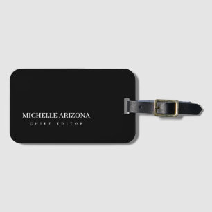 Étiquette À Bagage Minimaliste Moderne Professionnel Noir