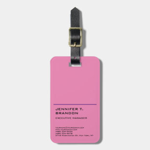 Étiquette À Bagage Minimaliste rose clair moderne professionnel