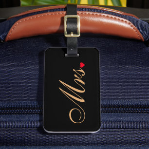 Étiquette À Bagage Mme Femme Mariée Mariage Couple Chic Élégant Voyag