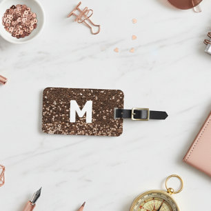 Étiquette À Bagage Mocha Monogram Parties scintillant Look Personnali