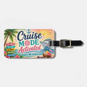 Étiquette À Bagage Mode Croisière Activé Tropical