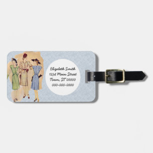 Étiquette À Bagage Mode Vintage des années 1940
