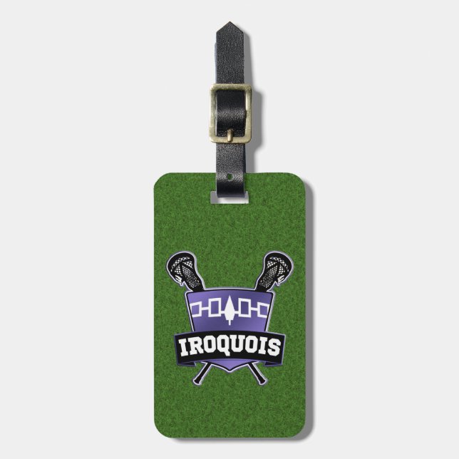 Étiquette À Bagage Modèle de balise de bagage Iroquois Lacrosse (Devant Vertical)