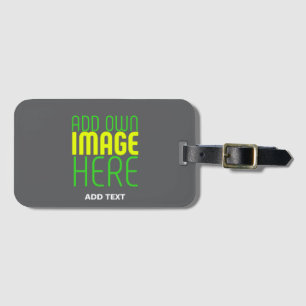 ÉTIQUETTE À BAGAGE MODÈLE DE TEXTE D'IMAGE GRAY SIMPLE MODERNE