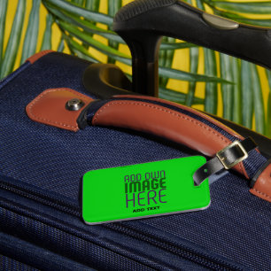 ÉTIQUETTE À BAGAGE MODELE DE TEXTE D'IMAGE VERT CITRON ÉDITABLE MODER