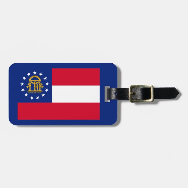 Étiquette À Bagage Modèle du drapeau de l'État de Géorgie (Devant horizontal)