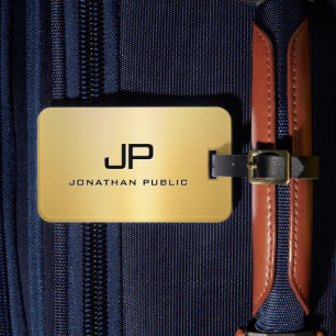 Étiquette À Bagage Modèle personnalisé Moderne Monogramme Revêtement 