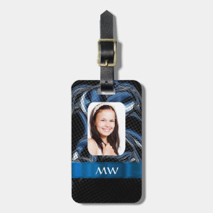 Étiquette À Bagage Modèle photo abstrait de bleu