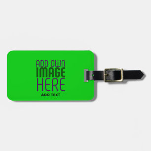 ÉTIQUETTE À BAGAGE MODÈLE TEXTE D'IMAGE VERTE MODERNE ÉDITABLE LIME