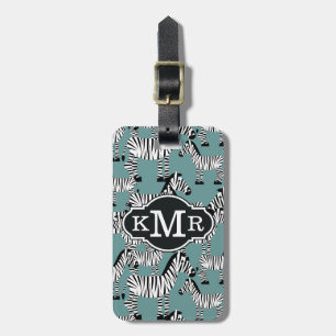 Étiquette À Bagage Modèle zèbre Monogramme