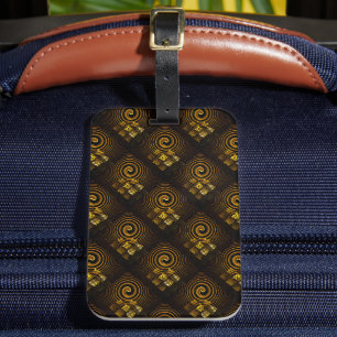 Étiquette À Bagage Moderne Bohème Élégant Motif Artistique Abstrait e