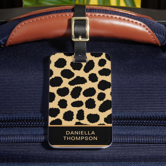 Étiquette À Bagage Moderne Chic Cheetah Imprimer Motif Aventure Voyag (Insitu Rectoal 2)