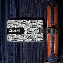 Moderne Cute noir et blanc Hippie Daisy Floral