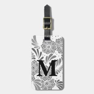 Étiquette À Bagage Moderne Élégant Voyage Girly élégant chic Monogram