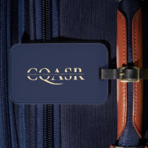 Moderne Monogram Gold Company Dark Blue