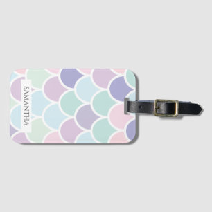 Étiquette À Bagage Moderne Pastel Jolie Sirène Motif Nom