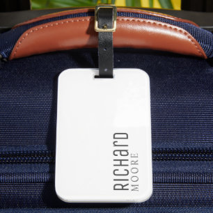 Étiquette À Bagage moderne simple élégant minimaliste noir clair