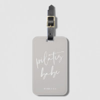 Moderne Taupe Gris Calligraphie Exercice Gym Pilat