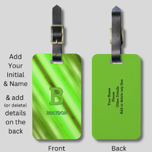 Étiquette À Bagage Modifier le nom d'ajout initial Soft Green Olive S