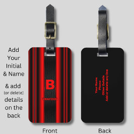 Étiquette À Bagage Modifier le nom initial Ajouter le nom rouge sur l