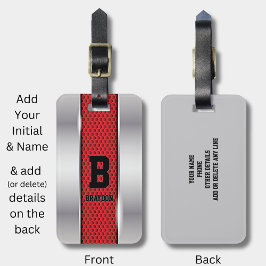 Étiquette À Bagage Modifier le nom initial Ajouter le nom Silver Grey