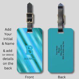 Étiquette À Bagage Modifier le nom initial Ajouter le nom Soft Blue A