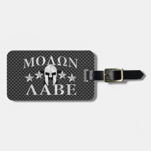 Étiquette À Bagage Molon Labe Spartan Warrior 5 étoiles Carbon