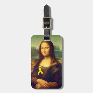 Étiquette À Bagage Mona Lisa Au Ruban Jaune