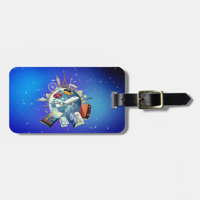 Étiquette À Bagage Monde (Devant horizontal)