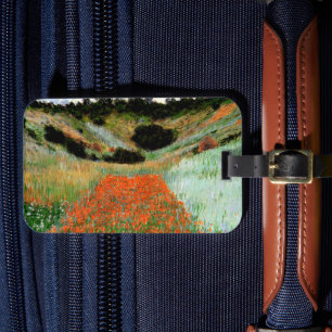 Étiquette À Bagage Monet - Champ de pavot dans un creux près de Giver